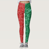 rode en groene glitter leggings (Voorkant)
