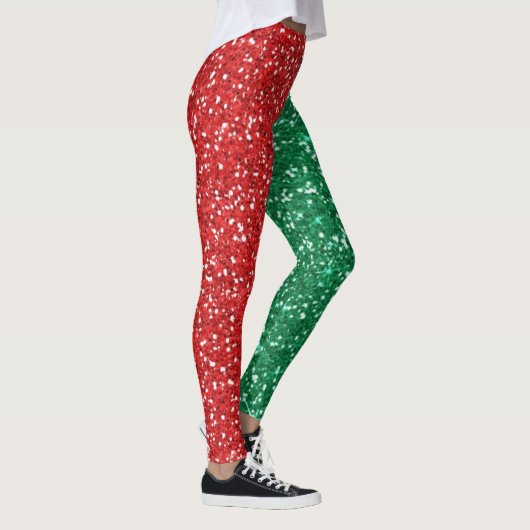 rode en groene glitter leggings (Rechts)