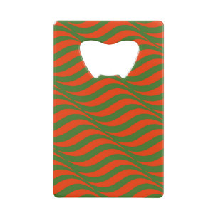 Rode en groene golven creditkaart flessenopener