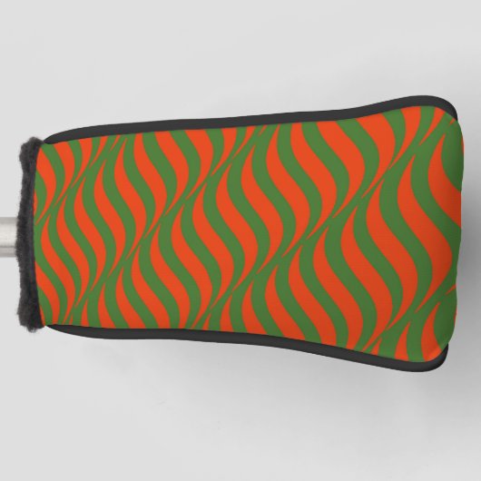 Rode en groene golven golfheadcover (Voorkant)
