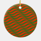 Rode en groene golven keramisch ornament (Achterkant)