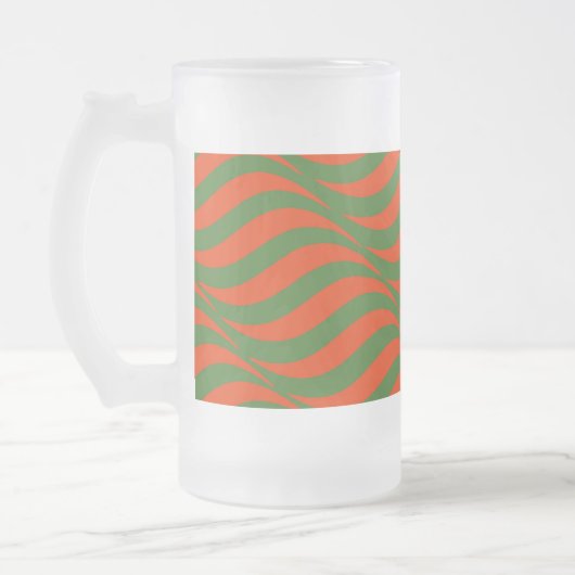 Rode en groene golven matglas bierpul (Links)