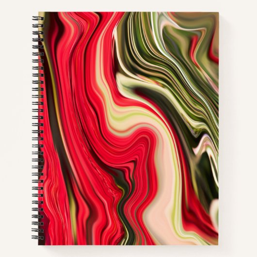 Rode en groene golven notitieboek (Voorkant)