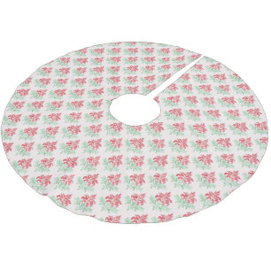 Rode en groene Grandmillennial kerst-damask Kerstboom Rok