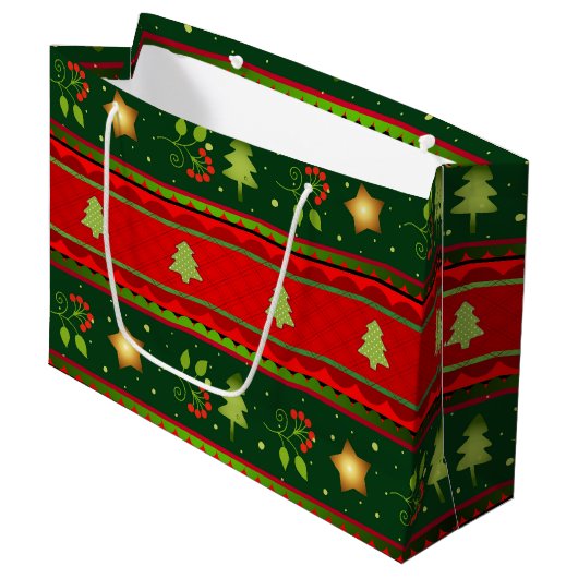 Rode en groene grote cadeautas (Voorkant Gekanteld)