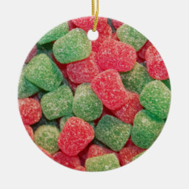 Rode en groene Gumdrops Snoep Foto Keramisch Ornament