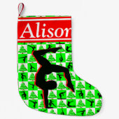  RODE EN GROENE GYMNASTIEK KERSTKOUS KLEINE KERSTSOK (Voorkant)