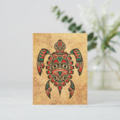 rode en groene Haida Zee Turtle Briefkaart (Staand voorkant)
