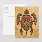 rode en groene Haida Zee Turtle Briefkaart (Voorkant / Achterkant)