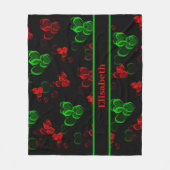 rode en groene harten fleece deken (Voorkant)