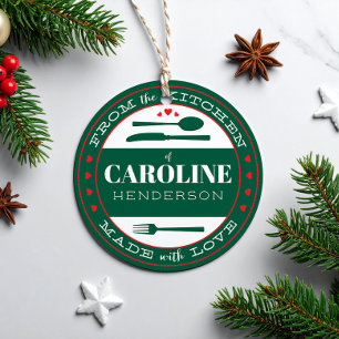 Rode en groene harten gemaakt met liefdesvoedsel bedankjes labels