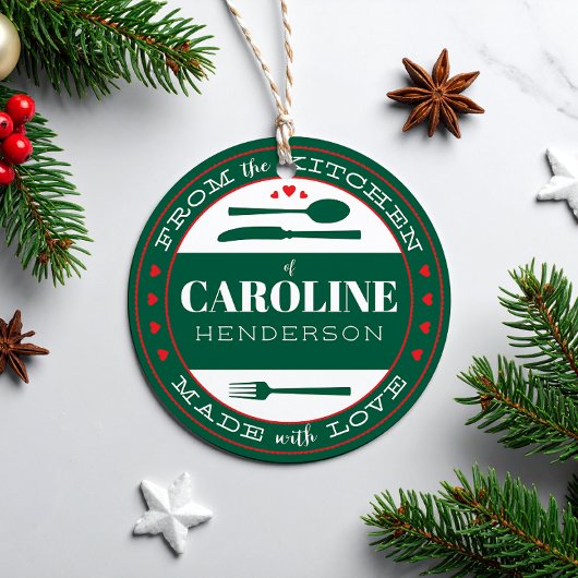 Rode en groene harten gemaakt met liefdesvoedsel bedankjes labels