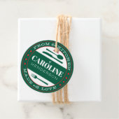 Rode en groene harten gemaakt met liefdesvoedsel bedankjes labels (In situ)