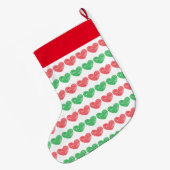 Rode en groene harten grote kerstsok (Achterkant (Hangend))