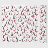 Rode en groene hete paprika's cadeaupapier (Vlak)