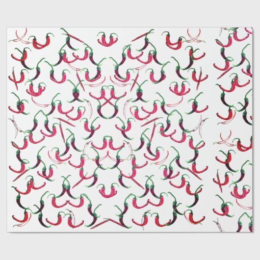 Rode en groene hete paprika's cadeaupapier (Vlak)