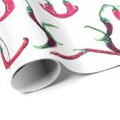 Rode en groene hete paprika's cadeaupapier (Rol Hoek)