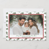 Rode en groene Holly Berries kerst Kaart (Voorkant)