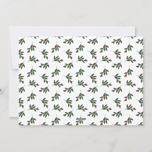 Rode en groene Holly Berries kerst Kaart (Achterkant)