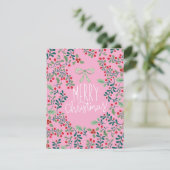 Rode en groene Holly Berries Vrolijke kerst Kaart (Staand voorkant)