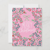 Rode en groene Holly Berries Vrolijke kerst Kaart (Voorkant)