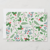 Rode en groene Holly Joy kerst Feestdagenkaart (Achterkant)