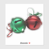 Rode en Groene Jingle Bells Sticker (Vel)