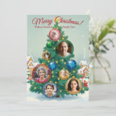 Rode en groene Kaart met ornamenten (Staand voorkant)