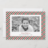 Rode en groene karos kerstfoto kaart (Voorkant)