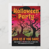 Rode en groene kerkhoven Halloween Kaart (Voorkant)