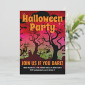 Rode en groene kerkhoven Halloween Kaart (Staand voorkant)