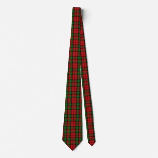 Rode en groene Kerr Tartan Plaid Stropdas (Voorkant)