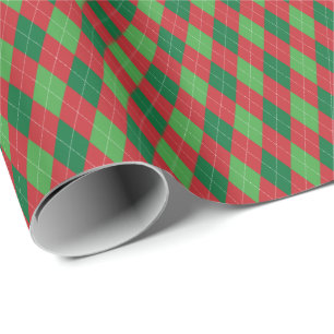 Rode en groene Kerst Argyle-cadeauverpakkings papi Cadeaupapier