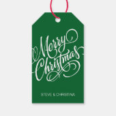 Rode en groene kerst cadeaulabel (Achterkant)