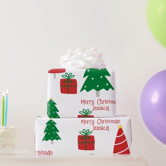 Rode en groene kerst cadeaupapier (Feestgeschenken)