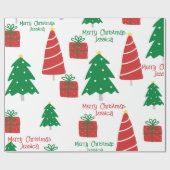 Rode en groene kerst cadeaupapier (Vlak)