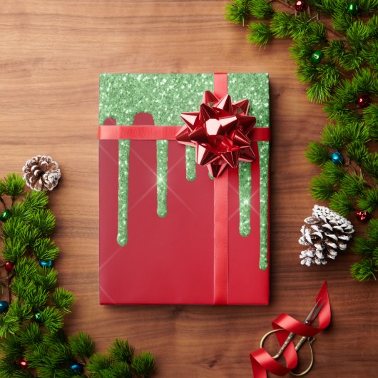 Rode en groene kerst cadeaupapier (Feestdagen Geschenken)