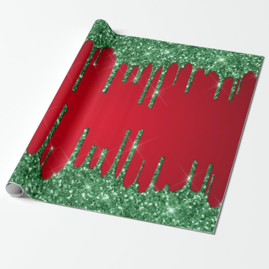 Rode en groene kerst cadeaupapier (Uitgerold)