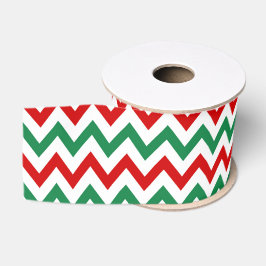 Rode en groene kerst chevron gedrukte lint