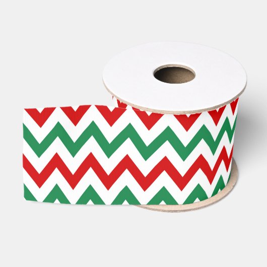 Rode en groene kerst chevron gedrukte lint (Spoel)