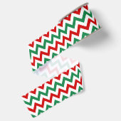 Rode en groene kerst chevron gedrukte lint (Achterkant)