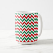 Rode en groene kerst chevron koffiekop mok (Voorkant rechts)