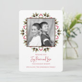 Rode en groene kerst Een foto Eenvoudig Kaart (Staand voorkant)