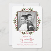 Rode en groene kerst Een foto Eenvoudig Kaart (Voorkant)