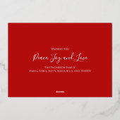 Rode en groene kerst één foto folie feestdagenkaart (Achterkant)