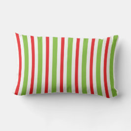 Rode en groene kerst gestreepte throw kussen