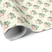 Rode en groene Kerst Gingerbread Cookies Cadeaupapier (Rol Hoek)