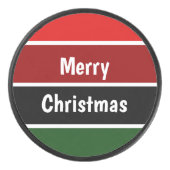 Rode en groene kerst hockey puck (Voorkant)