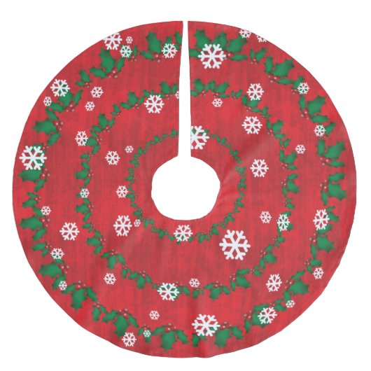 Rode en groene kerst hulst kerstboom rok (Voorkant)