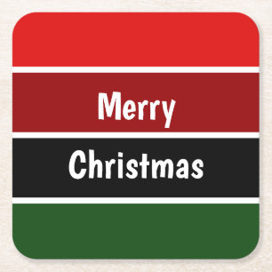 Rode en groene kerst kartonnen onderzetters